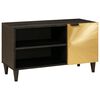 vidaXL TV szekr&eacute;ny Fekete &eacute;s Arany 80 x 33 x 46 cm Szerelt Fa