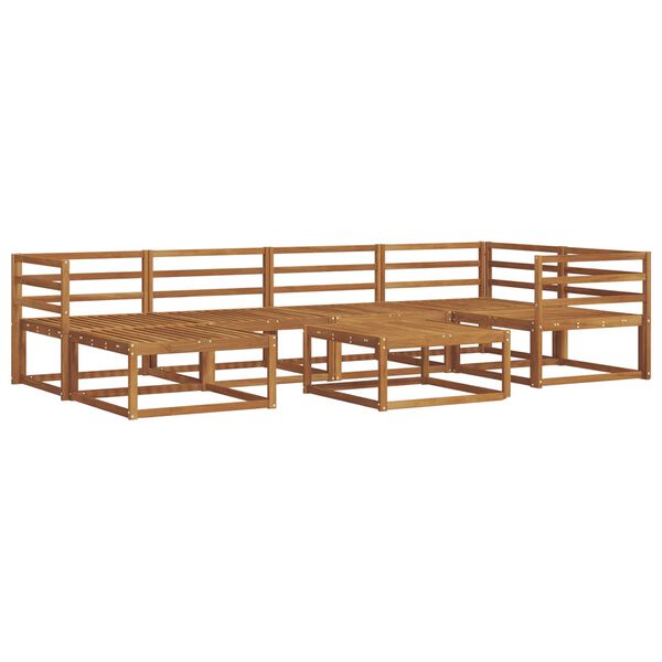 vidaXL K&uuml;lt&eacute;ri kanap&eacute; szett 7 pcs Term&eacute;szetes T&ouml;m&ouml;r Ak&aacute;cfa