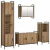vidaXL F&uuml;rdőszobai Szekr&eacute;ny Szett 4 db K&eacute;zműves T&ouml;lgy 40 x 36 x 181 cm
