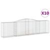 vidaXL 10 db &iacute;ves horganyzott vas gabion kos&aacute;r 400x50x100/120 cm