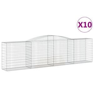 vidaXL 10 db &iacute;ves horganyzott vas gabion kos&aacute;r 400x50x100/120 cm