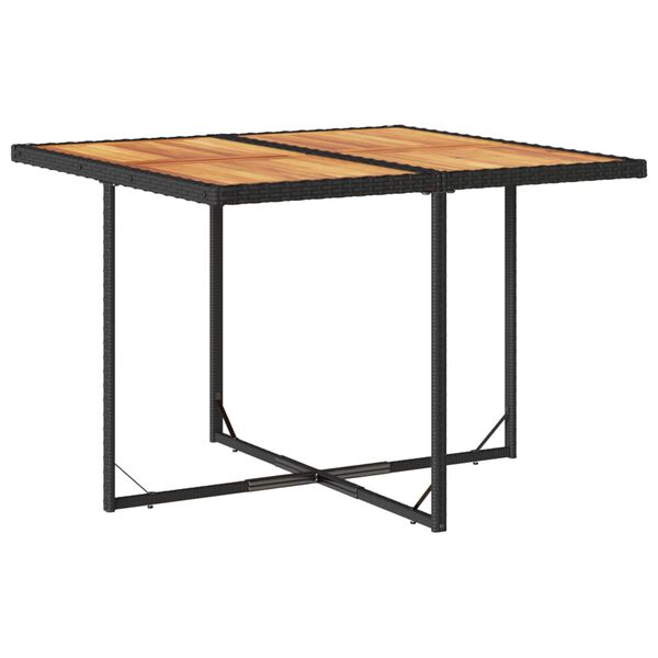 vidaXL 5 r&eacute;szes fekete polyrattan kerti &eacute;tkezőgarnit&uacute;ra p&aacute;rn&aacute;kkal