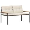 vidaXL Kerti pad 2 -Seater 116 x 67,5 x 72 cm polirattan Kr&eacute;mfeh&eacute;r