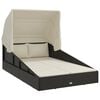 vidaXL fekete polyrattan nap&aacute;gy &ouml;sszecsukhat&oacute; tetővel 200x114x128 cm