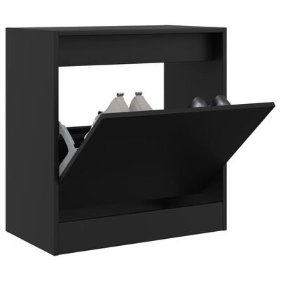 vidaXL fekete szerelt fa cipőszekrény 60 x 34 x 63,5 cm