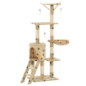 vidaXL b&eacute;zs, mancsmint&aacute;s macskab&uacute;tor sziz&aacute;l kapar&oacute;f&aacute;kkal 138 cm