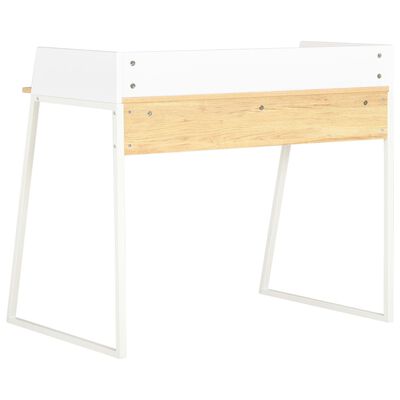 vidaXL fehér és tölgyszínű íróasztal 90 x 60 x 88 cm