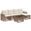 vidaXL Kerti Kanap&eacute; Szett 6 pcs Beige &eacute;s Kr&eacute;msz&iacute;nű polirattan