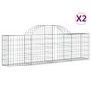 vidaXL 2 db íves horganyzott vas gabion kosár 200x30x60/80 cm
