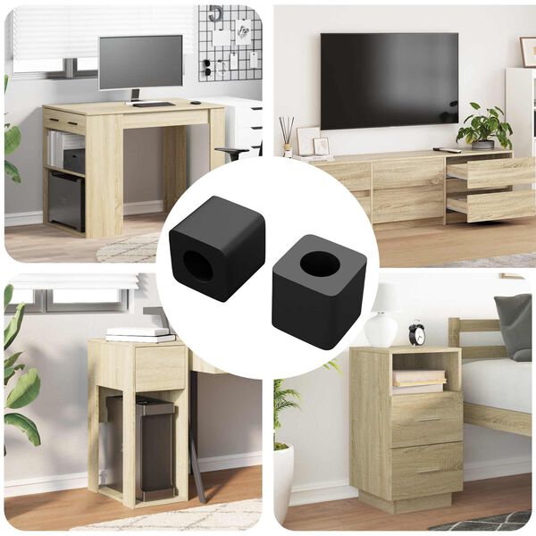 vidaXL Fi&oacute;ktart&oacute; 2 pcs Fekete 15 x 15 x 15mm PP kopolimert