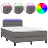 vidaXL sz&uuml;rke műbőr rug&oacute;s &aacute;gy matraccal &eacute;s LED-del 120x200 cm