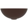 vidaXL kerek matt sötétbarna kerámia mosdókagyló