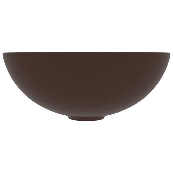 vidaXL kerek matt sötétbarna kerámia mosdókagyló