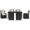 vidaXL Kert &eacute;tkező szett 7 pcs Fekete polirattan
