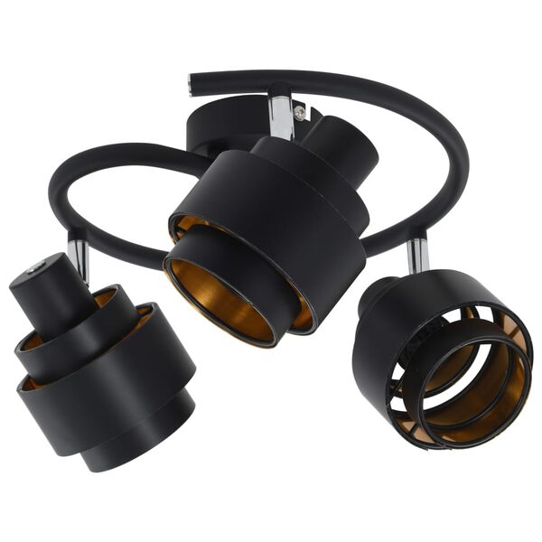 vidaXL fekete háromirányú spotlámpa E14