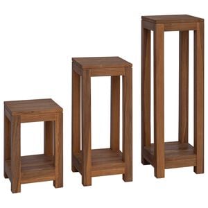 vidaXL N&ouml;v&eacute;ny&aacute;llv&aacute;ny 3 db Term&eacute;szetes 25 x 25 x 80 cm T&ouml;m&ouml;r Teakfa
