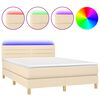 vidaXL kr&eacute;msz&iacute;nű sz&ouml;vet rug&oacute;s &eacute;s LED-es &aacute;gy matraccal 140x200 cm