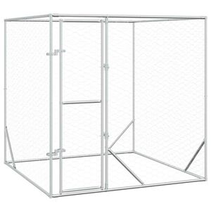 vidaXL ez&uuml;stsz&iacute;nű k&uuml;lt&eacute;ri horganyzott ac&eacute;l kutyakennel 2x2x2 m