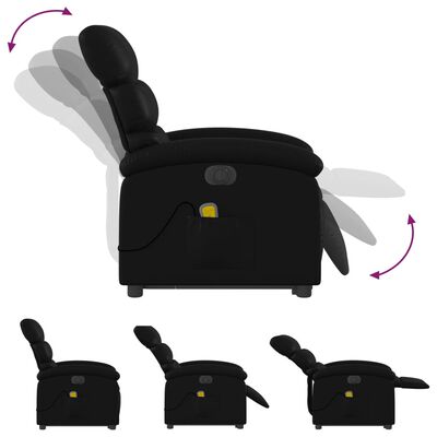 vidaXL elektromos fekete műbőr felállást segítő dönthető masszázsfotel