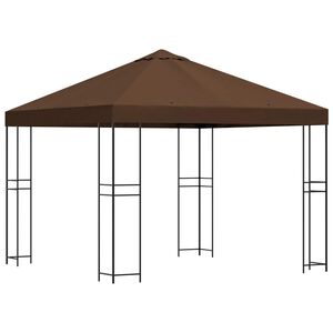 vidaXL Pavilon 3 x 3 m Barna Poli&eacute;szter &eacute;s ac&eacute;l 190 gsm