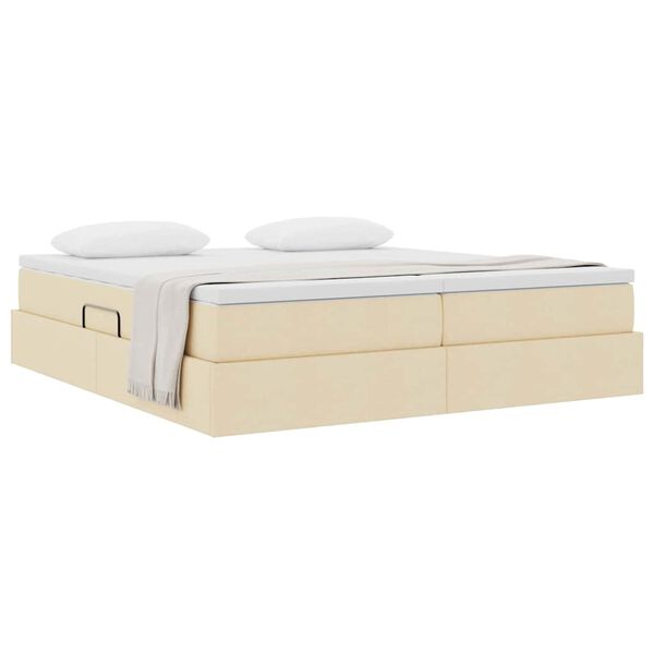 vidaXL &Aacute;gy t&aacute;rol&oacute;val &eacute;s matraccal Kr&eacute;m 200 x 200 cm Poli&eacute;szter