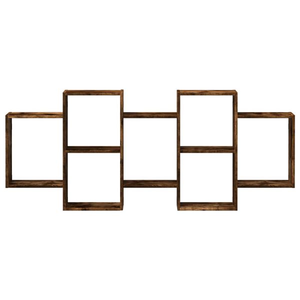 vidaXL f&uuml;st&ouml;s t&ouml;lgy sz&iacute;nű szerelt fa fali polc 159 x 18 x 65 cm