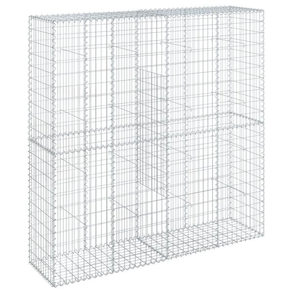 vidaXL horganyzott vas gabion kosár fedéllel 200 x 50 x 200 cm