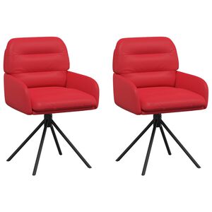 vidaXL Forg&oacute;s &Eacute;tkezős Sz&eacute;kek 2 db Műbőr Piros 59 x 59,5 x 90 cm