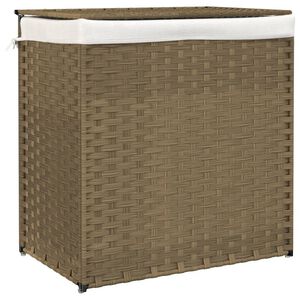 vidaXL polyrattan szennyeskos&aacute;r 2 rekesszel 53x33x57 cm