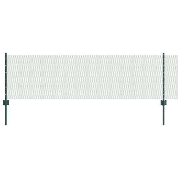 vidaXL Ker&iacute;t&eacute;s oszlopokkal Z&ouml;ld 0,6 x 10 m Ac&eacute;l &eacute;s PVC