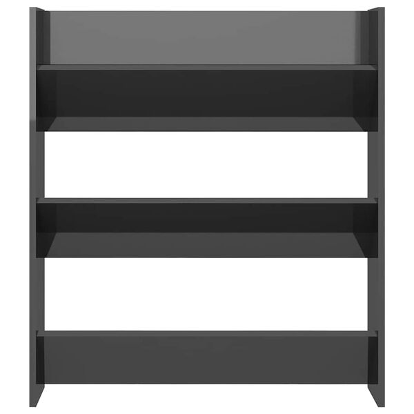 vidaXL magasf&eacute;nyű sz&uuml;rke szerelt fa fali cipősszekr&eacute;ny 80 x 18 x 90 cm