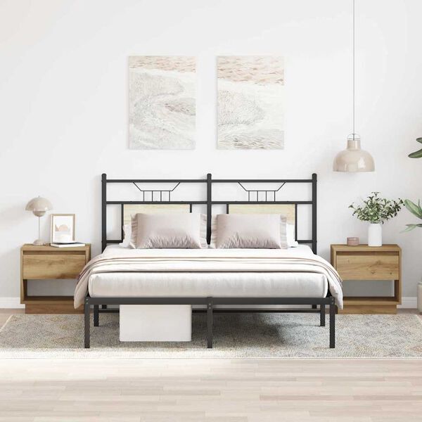 vidaXL &Eacute;jjeliszekr&eacute;ny 2 pcs Artisan t&ouml;lgy 45 x 34 x 44 cm Faanyag