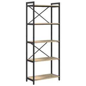 vidaXL K&ouml;nyvespolc 60 x 30 x 155 cm Szerelt Fa Sonoma t&ouml;lgy