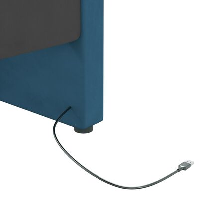 vidaXL kék USB-s szövetborítású dívány matraccal 90 x 200 cm