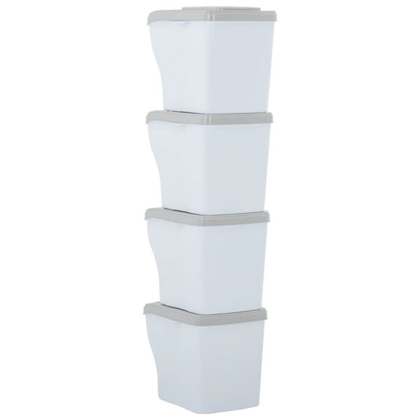 vidaXL 4 db feh&eacute;r rak&aacute;solhat&oacute; szemeteskuka 80 L