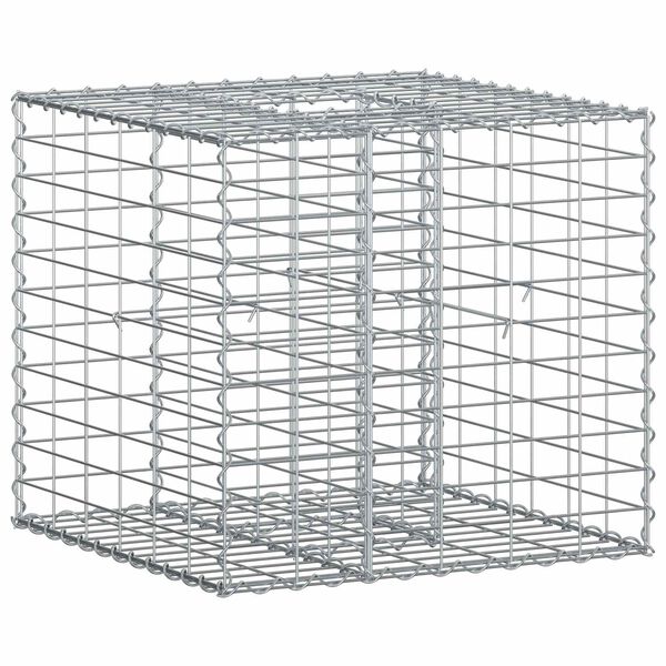 vidaXL Gabion emelt &aacute;gy Ez&uuml;st 60 x 60 x 55 cm Horganyzott ac&eacute;l