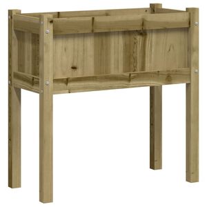 vidaXL impregn&aacute;lt fenyőfa kerti vir&aacute;gl&aacute;da l&aacute;bakkal 70 x 31 x 70 cm