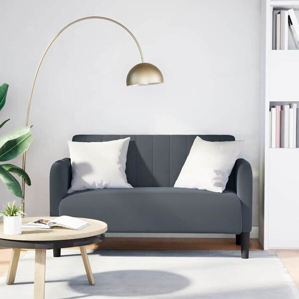 vidaXL sötétszürke bársony loveseat kanapé 109 cm