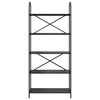 vidaXL K&ouml;nyvespolc Fekete t&ouml;lgy 80 x 30 x 183 cm Faanyag
