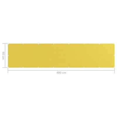 vidaXL sárga HDPE erkélyparaván 90 x 400 cm