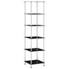 vidaXL 6 szintes fekete edzett &uuml;veg polc 40 x 40 x 160 cm