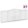 vidaXL 7 db &iacute;ves horganyzott vas gabion kos&aacute;r 400x50x140/160 cm