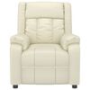 vidaXL krémszínű műbőr elektromos masszázsfotel