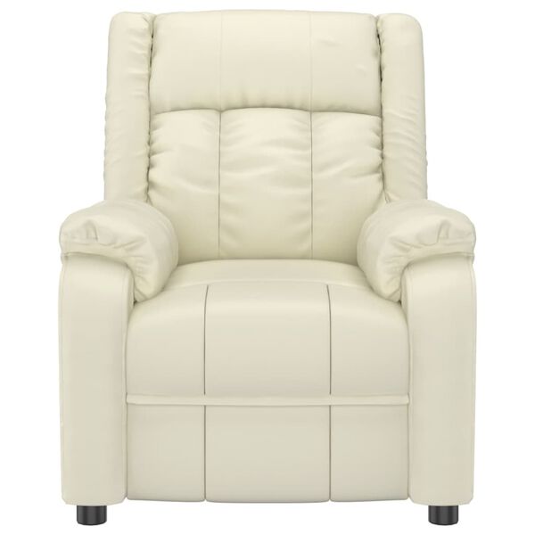 vidaXL krémszínű műbőr elektromos masszázsfotel