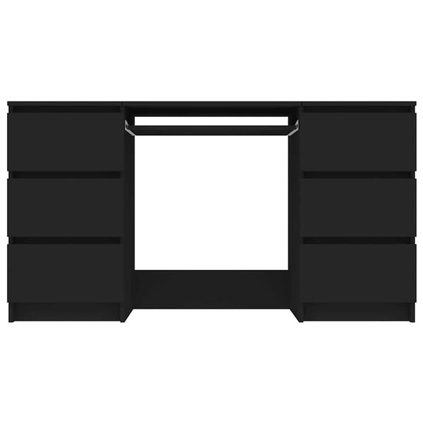 vidaXL fekete szerelt fa íróasztal 140 x 50 x 77 cm