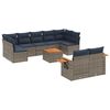 vidaXL 10 r&eacute;szes sz&uuml;rke polyrattan kerti &uuml;lőgarnit&uacute;ra p&aacute;rn&aacute;val