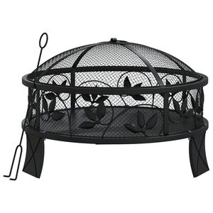 vidaXL ac&eacute;l XXL m&eacute;retű tűzt&aacute;l piszkavassal 50 cm
