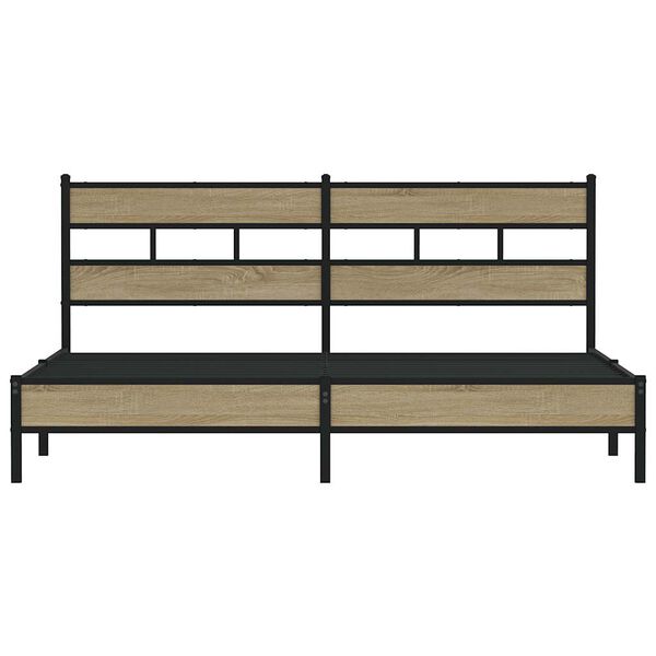 vidaXL sonoma t&ouml;lgy sz&iacute;nű f&eacute;m &aacute;gykeret matrac n&eacute;lk&uuml;l 193 x 203 cm