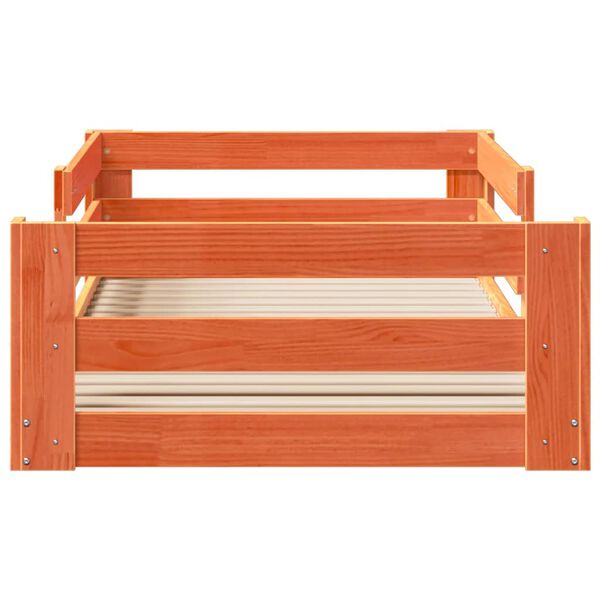 vidaXL viaszbarna t&ouml;m&ouml;r fenyőfa &aacute;gy matrac n&eacute;lk&uuml;l 90 x 200 cm