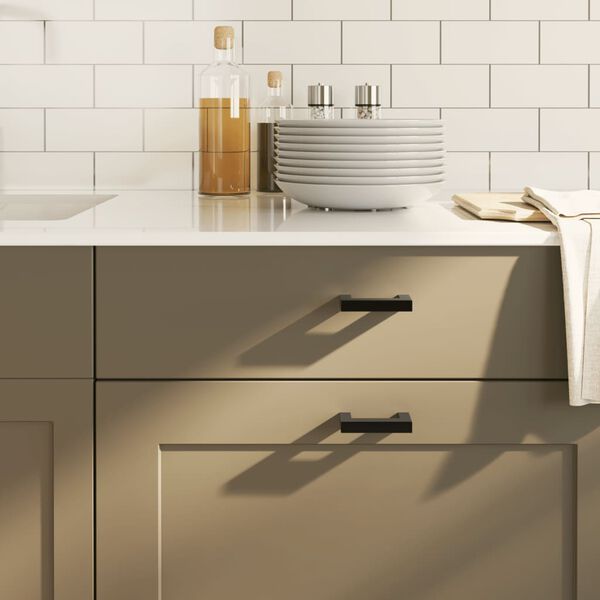 vidaXL 20 db fekete rozsdamentes acél szekrényfogantyú 64 mm